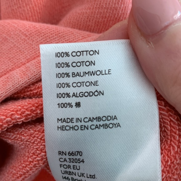 Anthropologie Pilcro Imogen Seamed Tunic Top Sweatshirt Coral Size Medium - Picture 12 of 14